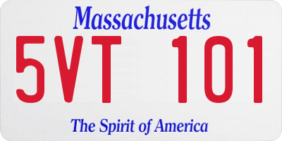 MA license plate 5VT101