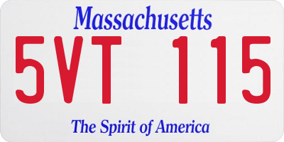MA license plate 5VT115