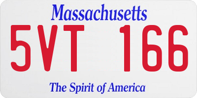 MA license plate 5VT166