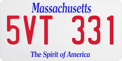 MA license plate 5VT331