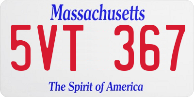 MA license plate 5VT367