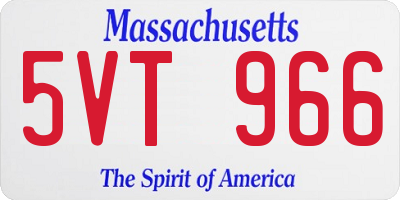 MA license plate 5VT966