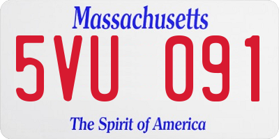 MA license plate 5VU091