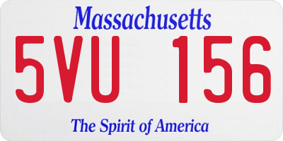 MA license plate 5VU156