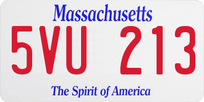 MA license plate 5VU213