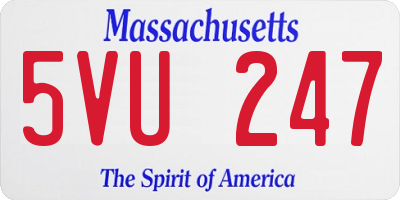 MA license plate 5VU247