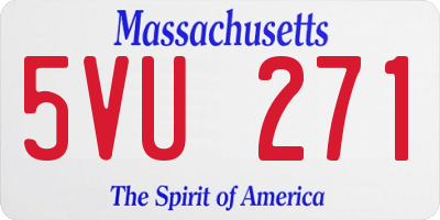 MA license plate 5VU271
