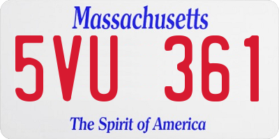 MA license plate 5VU361