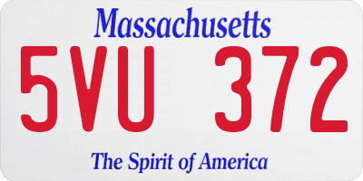 MA license plate 5VU372