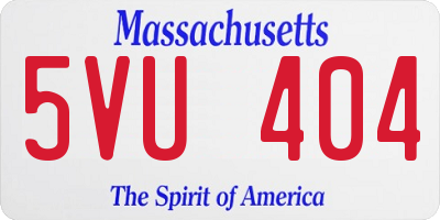 MA license plate 5VU404