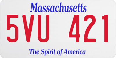 MA license plate 5VU421