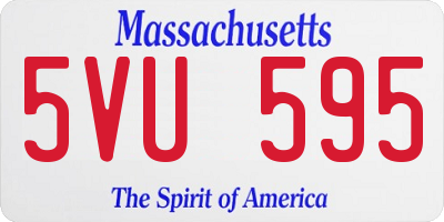 MA license plate 5VU595