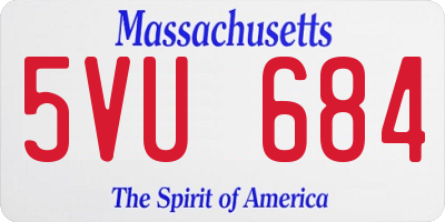 MA license plate 5VU684