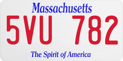 MA license plate 5VU782