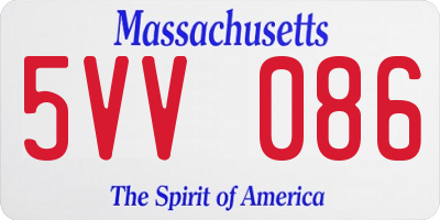 MA license plate 5VV086