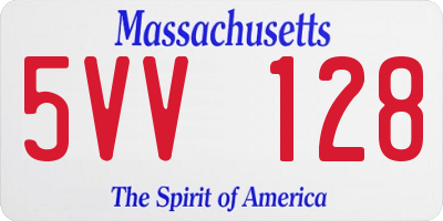 MA license plate 5VV128