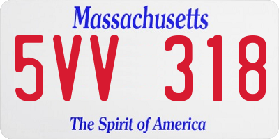 MA license plate 5VV318