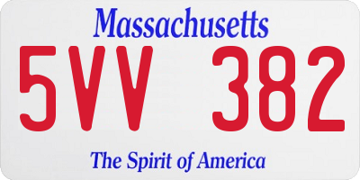 MA license plate 5VV382