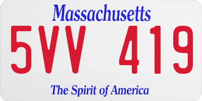 MA license plate 5VV419