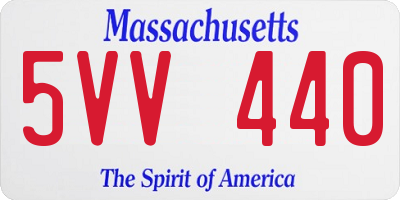 MA license plate 5VV440
