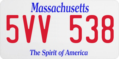 MA license plate 5VV538