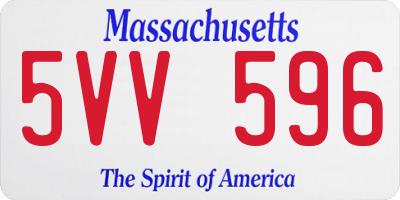 MA license plate 5VV596