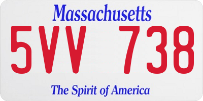 MA license plate 5VV738