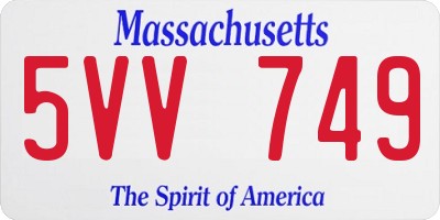 MA license plate 5VV749