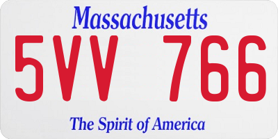 MA license plate 5VV766
