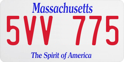 MA license plate 5VV775