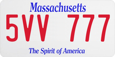 MA license plate 5VV777