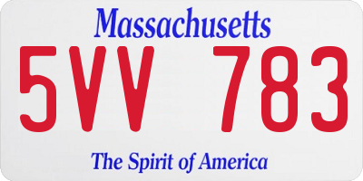 MA license plate 5VV783