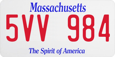 MA license plate 5VV984
