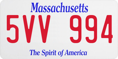 MA license plate 5VV994