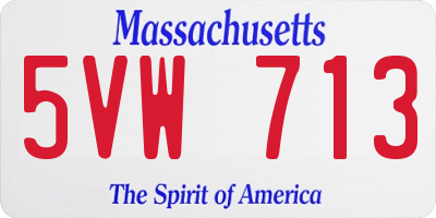 MA license plate 5VW713