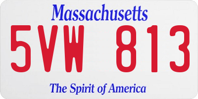MA license plate 5VW813