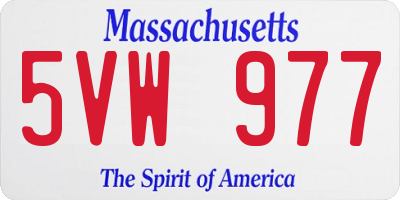 MA license plate 5VW977