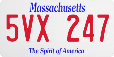 MA license plate 5VX247