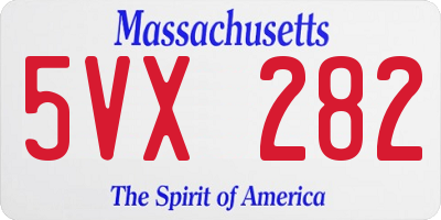 MA license plate 5VX282