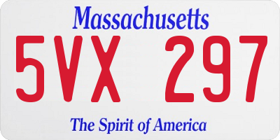 MA license plate 5VX297