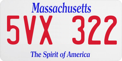 MA license plate 5VX322
