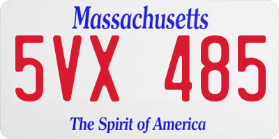 MA license plate 5VX485