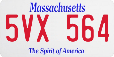 MA license plate 5VX564