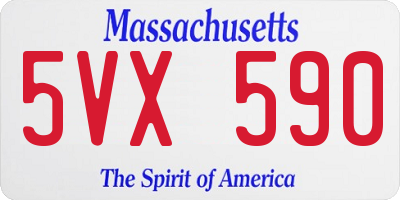 MA license plate 5VX590