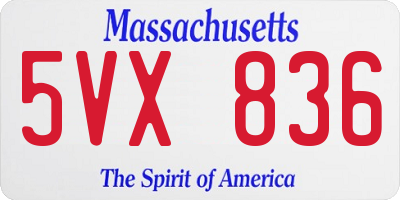 MA license plate 5VX836