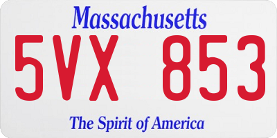 MA license plate 5VX853