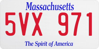 MA license plate 5VX971