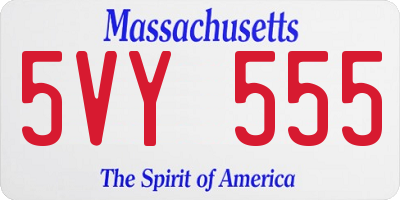 MA license plate 5VY555