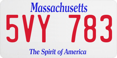 MA license plate 5VY783