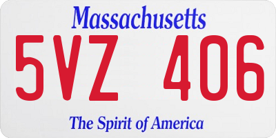 MA license plate 5VZ406